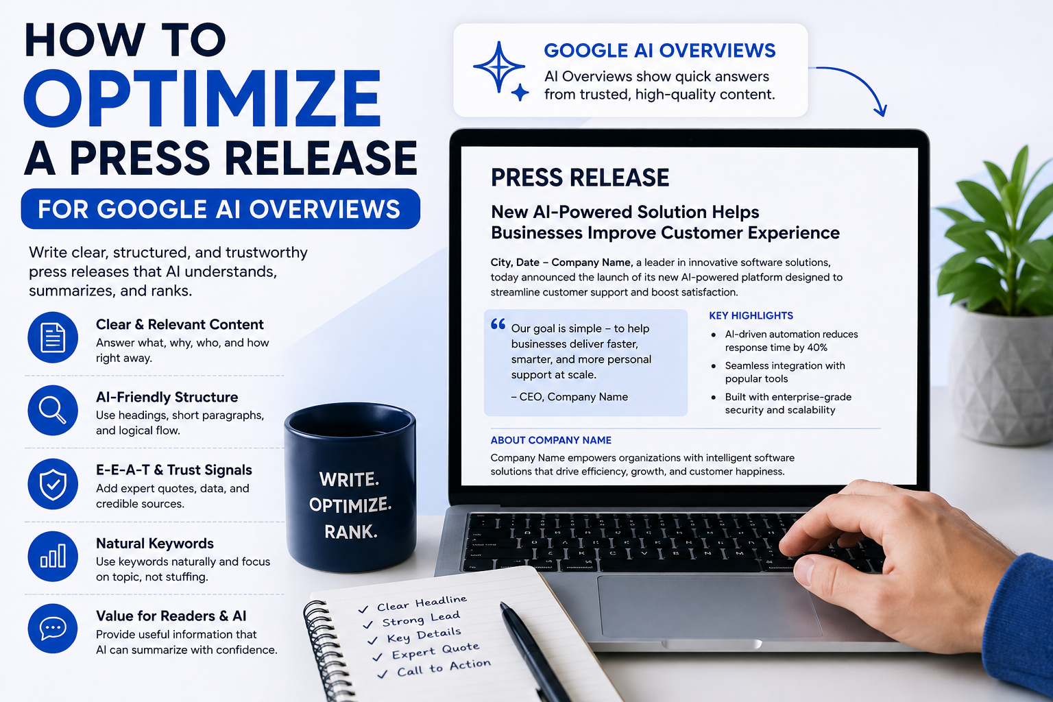 How to Optimize a Press Release for Google AI Overviews